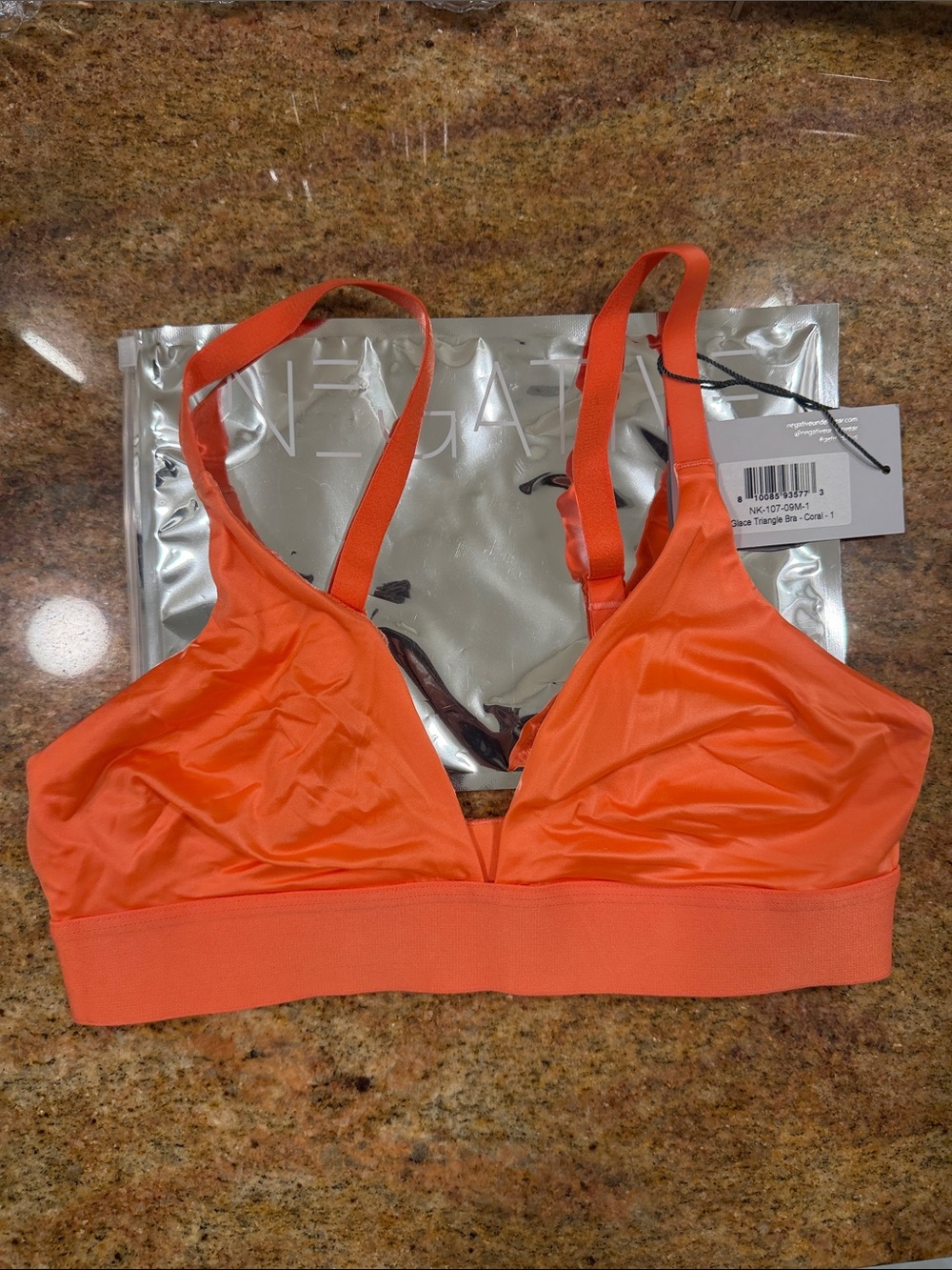 Negative Glace Triangle Bra NWT